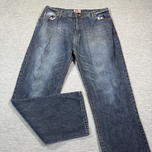 Phat Farm Jeans Men 38x32 Blue Slim Fit Denim Straight Leg Hip Hop Streetwear - Picture 1 of 10